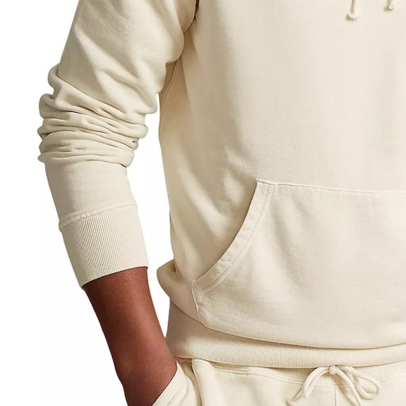 Polo Ralph Lauren Men's Oversized Pullover Hoodie Garment Washed Fleece Ecru XL - Picture 3 of 7